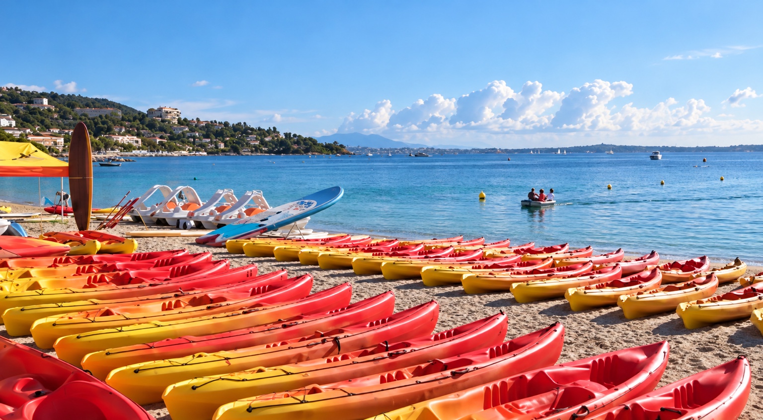 Kayaking at the Cannes watersports base